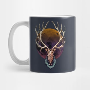 Full Moon Reindeer Skull Mug